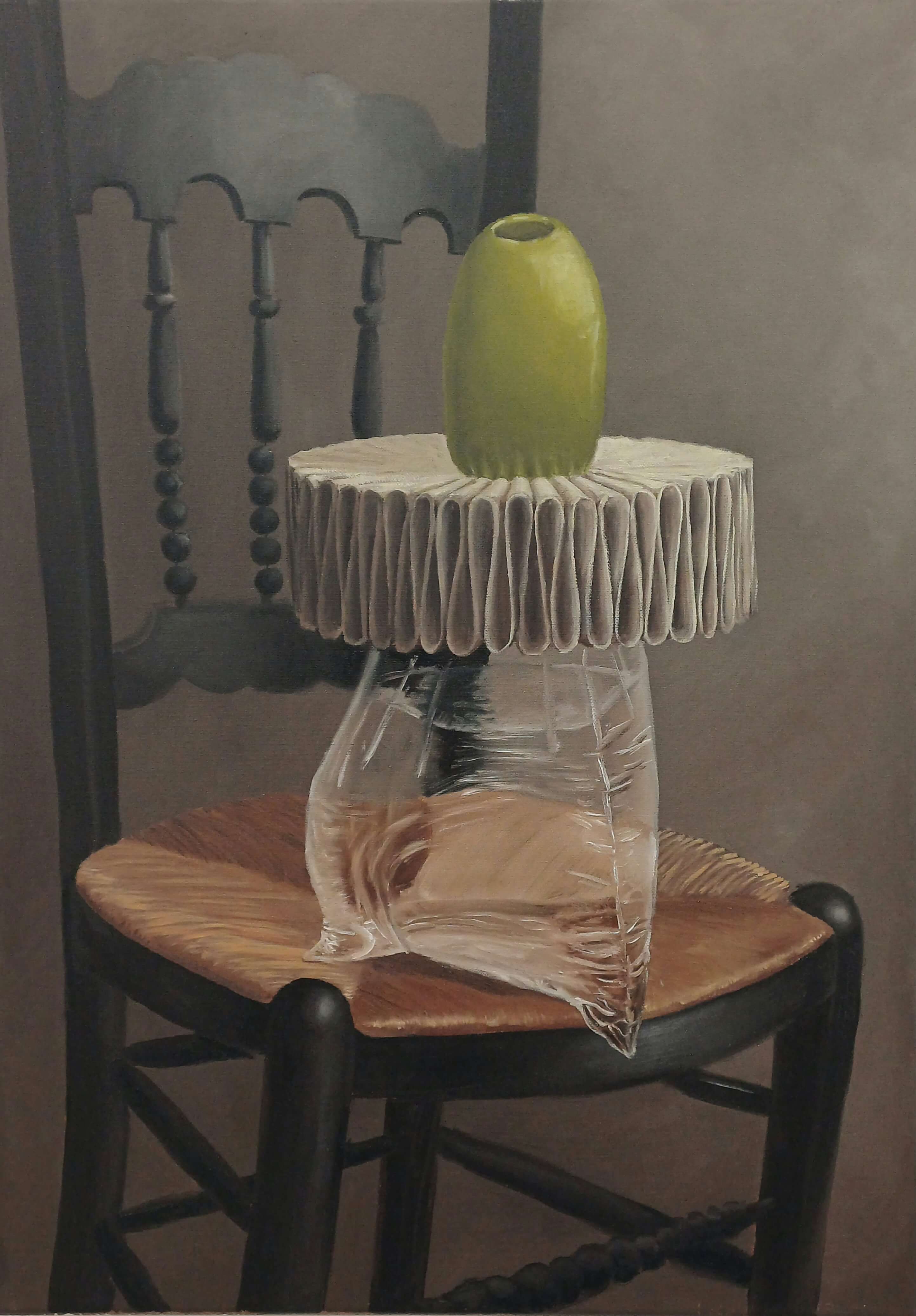 Olive On A Chair II, 2025, oil on canvas