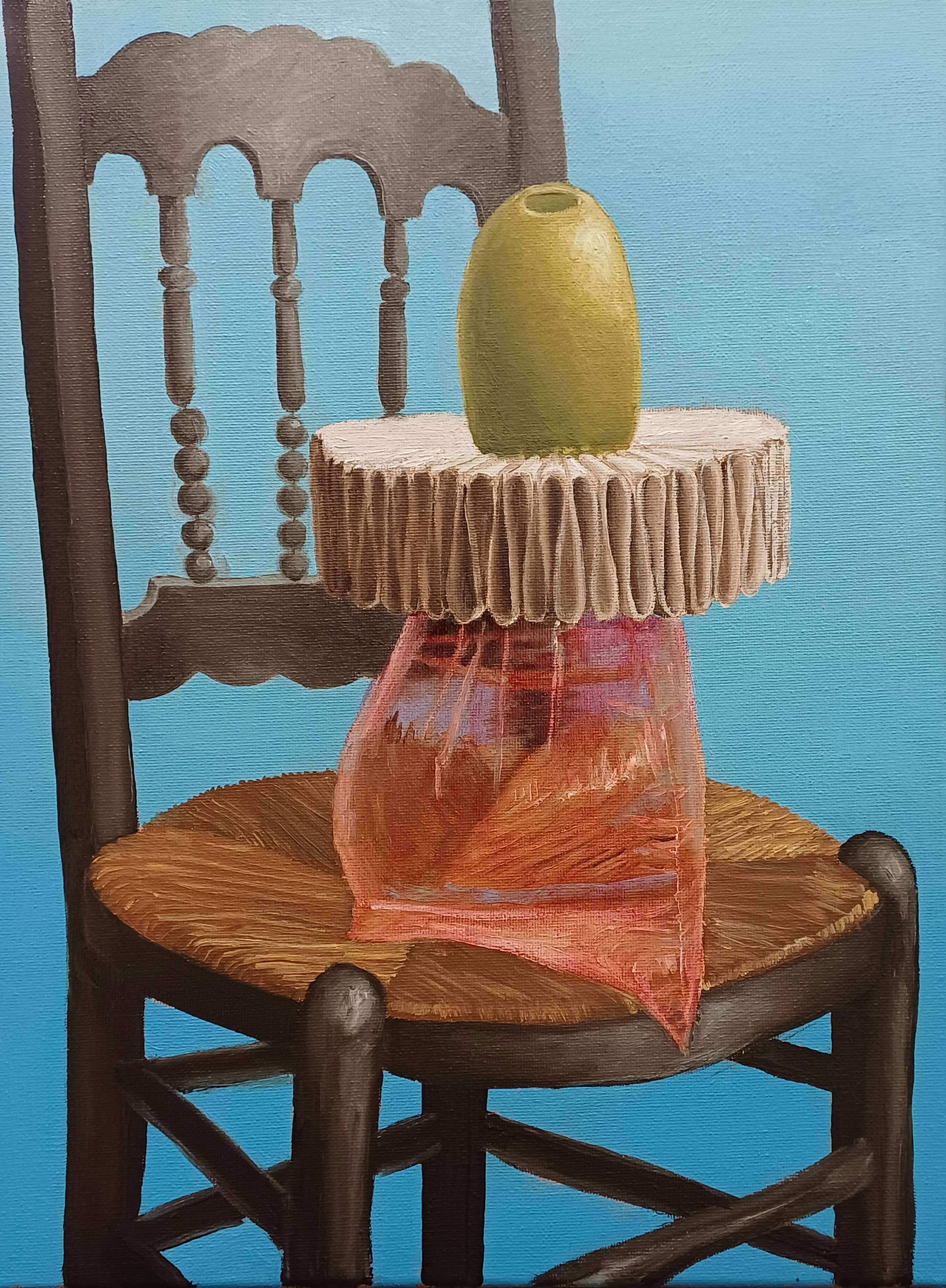 Olive On A Chair I, 2025, oil on canvas